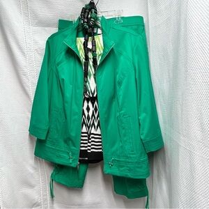 Chico's Green 3pc with jewelry Utility Lightweight‎ Casual Style